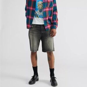 NWT DIESEL Jeans Regular Short Jorts in Black Faded Denim